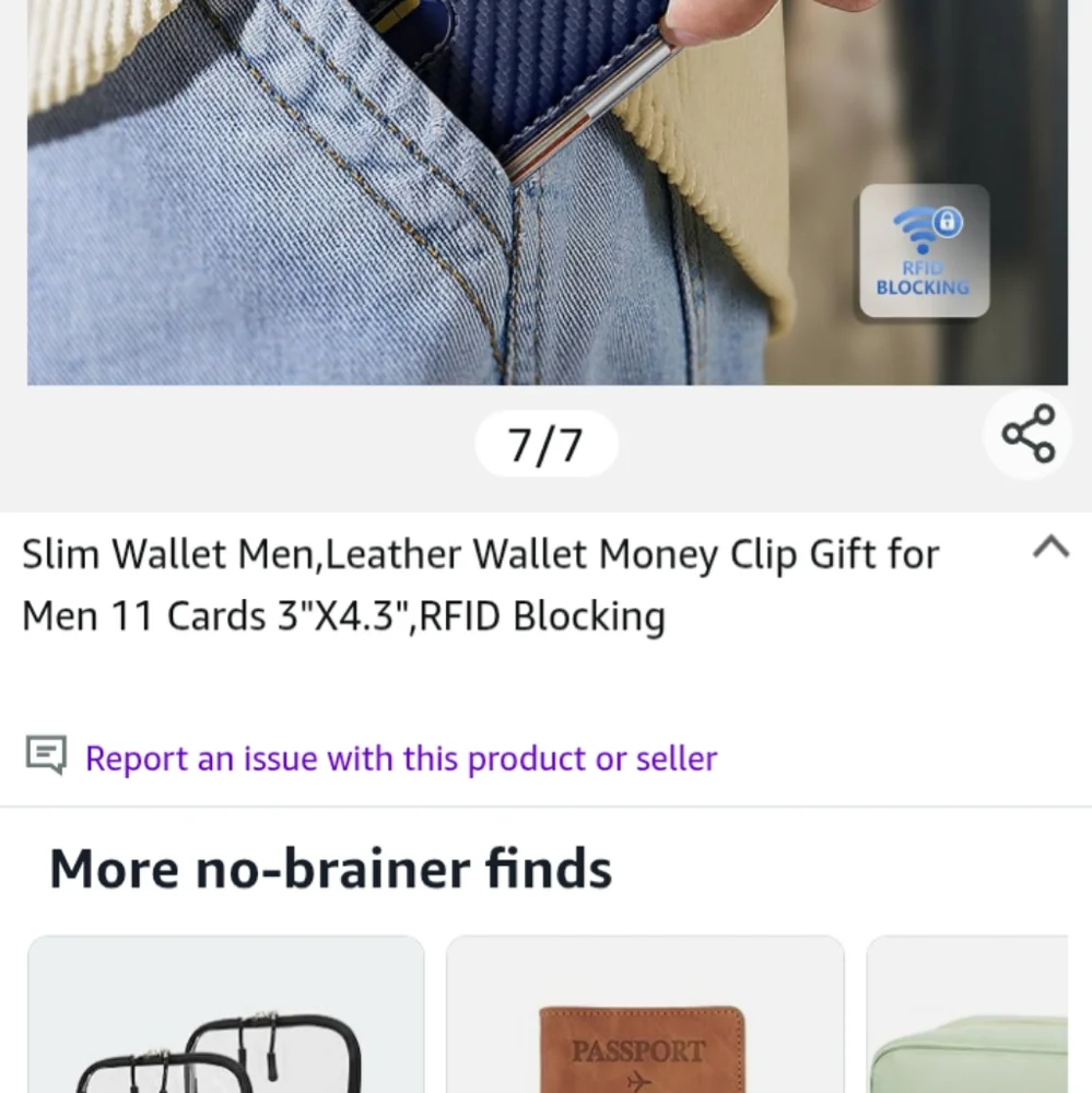 NWT Men's Slim Leather Wallet Money Clip